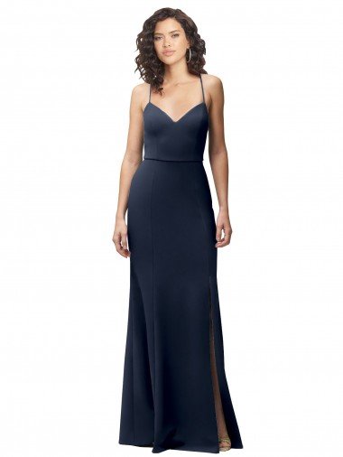 Sweetheart Fit and Flare Stretch Crepe Formal Dress with Side Slit and Strappy Back Canada