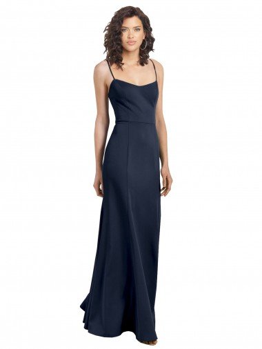 Fit and Flare Scoop Neck Long Sleeveless Stretch Crepe Formal Dress Canada