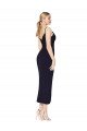 High Neck Spaghetti Straps Crepe Short Wrap Cocktail Formal Dress