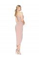 Knee Length One Shoulder Crepe Short Wrap Cocktail Formal Dress