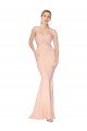 Sweetheart Shirred Neck Long Floor Length Crepe Formal Dress