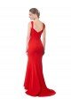 Long Chapel Train Fishtail Maxi Crepe Formal Dress with Sweetheart Neckline