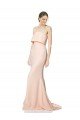 High Neck Strapless Long Crepe Maxi Formal Dress with Overlay