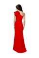 High Neck Ruffle Frill One Shoulder Maxi Crepe Formal Dress