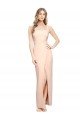 Floor Length Square Neck Long Sheath Crepe Formal Dress 