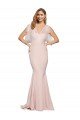 Double Bow Full Length Sweetheart Crepe Formal Dress with Tulle Overlay