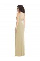 Wide Strap Slash Cutout Empire Crepe Formal Dress with Front Slit