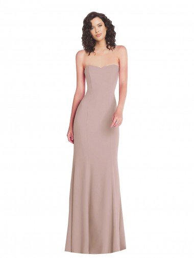 Strapless Princess Line Crepe Mermaid Formal Dress Canada