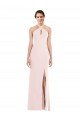 Criss Cross Halter Princess Line Trumpet Crepe Formal Dress