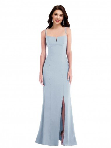Flattering Trumpet Maxi Crepe Formal Dress with Front Slit Canada