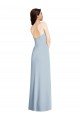Strapless Scoop Back Maxi Crepe Formal Dress with Front Slit