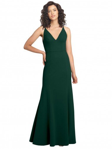 Form Fitting Stretch Crepe A-Line Formal Dress Canada