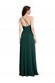 A-Line Slim One Shoulder Crepe Formal Dress with Asymmetrical Straps and Side Slit