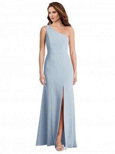 Bold One Shoulder Trumpet Maxi Crepe Formal Dress Canada
