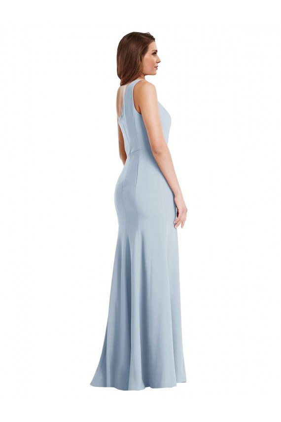 Bold One Shoulder Trumpet Maxi Crepe Formal Dress