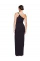 Long Floor Length Crepe Formal Dress with Side Split and One Strap