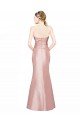 Long Strapless Stretch Satin Formal Dress with Pleats and Low Back