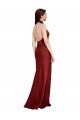 Backless Halter Long Stretch Satin Formal Dress