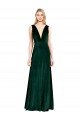 Daring Deep V-Neck Long Full Length Velvet Formal Dress