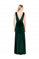 Daring Deep V-Neck Long Full Length Velvet Formal Dress