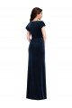 Flutter Sleeve Wrap Bodice Velvet Maxi Formal Dress with Pockets