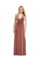 Plunging Neckline Velvet Maxi Formal Dress with Criss Cross Open Back