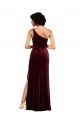One Shoulder Floor-Length Velvet Formal Dress