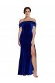 Full Length Long Velvet Formal Dress with Side Split